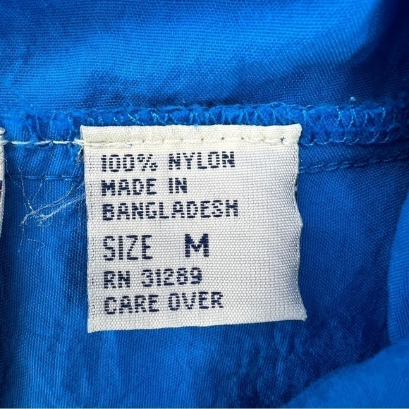 Vintage 90’s Sports Accent Blue Vibrant Hoodie Long Sleeve Medium Mens - Picture 7 of 10